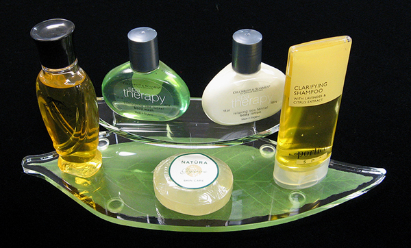 Amenity trays and acrylic hotel accessories